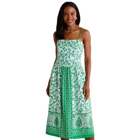 AVARA Women's Brianna Spaghetti Strap Floral Print Midi Dress Green Size Medium - Picture 15 of 15